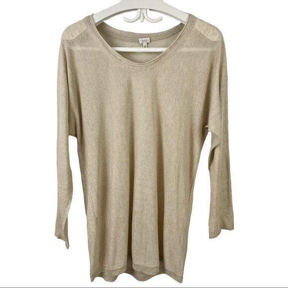 BABATON 100% Linen Tunic Sweater in Natural Flax Size S - Picture 2 of 6